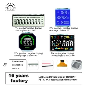 Custom VA STN HTN TN Segment LCD Display Negative Positive Screen Module for Air Purifier Water Heater Smart Home Appliance