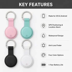 Custom Wireless Tag Finder with Dual Pack GPS for Vehicle Key Long Life Mini Pet Device Compact