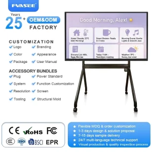 Customize OEM 55 65 75 85 90 98 Inch Smart TV Touch Screen Whiteboard Touch Screen Interactive Smart Board for School Teaching