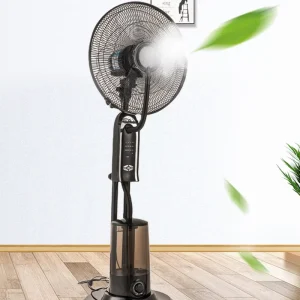 Customize Remote Control Digital Portable Rechargeable Plastic 16 Inch Water Mist Fan Water Tank Brushless Motor Household Use