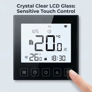 Customized Intelligent Touch Screen PC +ABS Button Temperature Control Panel Fresh Air Thermostat for Kitchen Hotel Floor