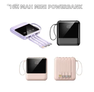 Customized Logo Portable 10000mAh Power Bank with Quick Charge Double USB Output 10W Type C Input Interface