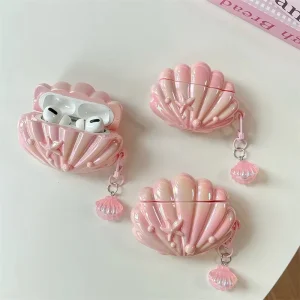 Cute Laser Colorful Sea Shells Cover for apple AirPods 1/2/3 Cover Soft White Earphone Case for Airpods 4 Pro 2 Headset Box