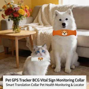 Cute Pet Locator GPS Smart Collar with Vital Signs Monitoring Health Translation 4G Memory Global Tracking Model B31