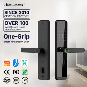 D1-3 Smart Card Door Lock with Fingerprint Keyless Entry App Control for Aluminum & Steel Doors Grade C Security