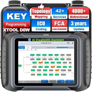 D8W Automotive Locksmith Key Programmer Tool for Toyota Mazda Mercedes Benz Universal Fitment 8″ Touch Screen AI Diagnostic