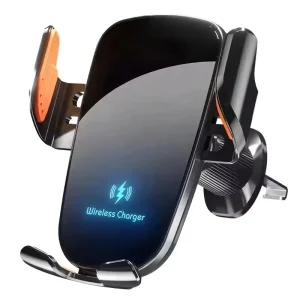 D9L New Clip-On Wireless Charger 360° Rotating Car Air Vent Phone Holder Fast Charging Station for iPhone and Samsung