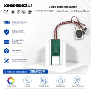 DC 12V 60W Spanish Version Voice Control Light CCT 3 Smart Single Touch Sensor Switch Module With Dimming Control for Mirror