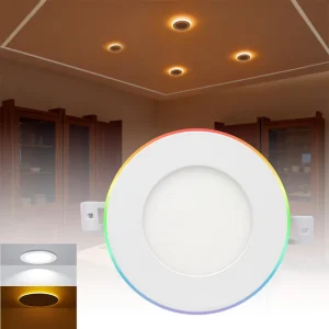 DC12V/24V Low Voltage Modern APP Control Smart Lighting 4inch White Aluminum Smart Panel Light Night Light LED Recessed RGB