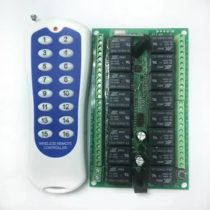 DC12V RF Wireless Remote Control Switch 16CH 433Mhz System 10A Transmitter Receiver Waterproof CE Certified Universal 100m