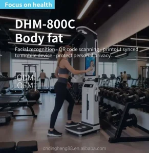 DHM-T90 8-Electrode Mechanical Body Fat Scale High Precision 24-inch LCD Touchscreen Steel Plate Construction 12-Month Warranty