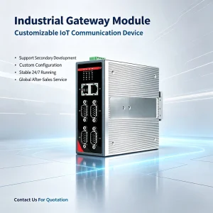 DIN-Rail Industrial IoT Gateway, RS232/485 to Modbus TCP/RTU, Wireless Converter, for Smart Factory Automation & Industry 4.0
