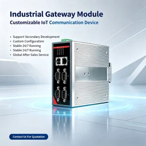 DIN Rail Industrial IoT Gateway RS232 485 to Modbus TCP RTU Wireless Protocol Converter 24V for Smart Factory & Industry 4.0