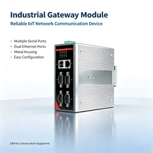 DIN-Rail Modbus Gateway RS232/485 to Ethernet TCP/RTU Converter Industrial IoT Wireless for Smart Factory Automation