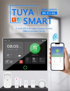 DIY 7 Inch Touch Screen 5000mAh Backup Battery 4G+WiFi 433MHz Plastic Smart Home Security Alarm System