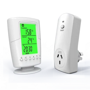 DOMISI WTS2000 New Design Smart Humidity Temperature Sensor Eco Friendly Fire Resistant European Design White Green Floor