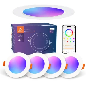 DUSKTEC 3inch 4 Inch 7W 10W Recessed Ceiling Smart LED RGB CCT Smart Downlight for Hotel Corridor Office Area