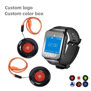 Daytech Wireless 300M Long Range Waterproof Guest Calling System Smart Watch Pager for Nursing Home Hospital Clinic Use
