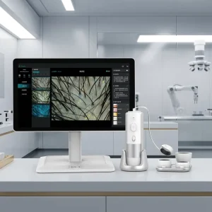Desk Skin Hair Diagnostic System AI Intelligence Detection Trichoscopy Analyzer Touchscreen WiFi for Clinic Use