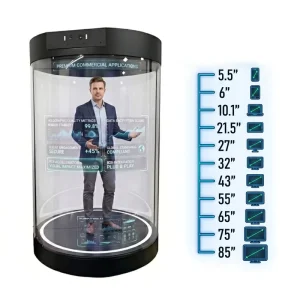 Desktop AI Holographic Cabin Digital Human 3D Interactive Display Indoor High Brightness Office Reception Retail Counter