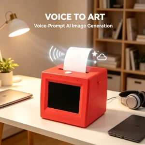 Desktop AI Visual Printer Voice Activated Text to Image Thermal Printer 6 Print Modes 2.8 Inch IPS Screen App Control Type C