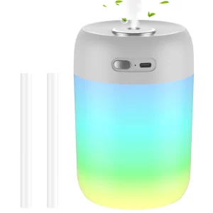 Desktop Mini Cool Mist Humidifier Aromatherapy Humidistat Top-Fill Night Light Quiet Auto Shut-Off Portable for Baby Car Hotel