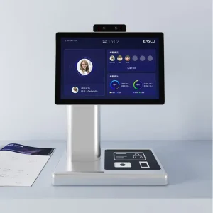 Desktop Model Touchscreen Aluminum Alloy Double sided Smart Access Control System Visitor Registration Machine