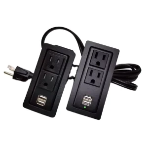 Desktop Power Strip US Mountable Extension Electrical Smart USB Ports Table Outlet Socket 2 Outlets US Plug Supply with Usb