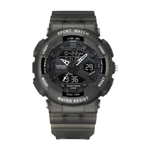 Dial Watch Rubber Smart Digital Wristwatch for Men Design Factory Oem Black Plastic Unisex Watch Round Coated Glass FW 4370
