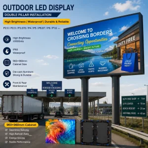 Die Casting Aluminum Outdoor LED Display Screen IP65 Waterproof Durable Wall for Commercial Project Agency Text