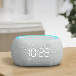 Digital Alarm Clock Speaker White Noise Sound Machine with Smart Light and Timer Portable Sleep Aid for Better Rest