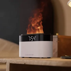 Digital Clock Aroma Diffuser Rechargeable USB Essential Oil Humidifier LED Display 7 Colors Night Light Portable Eco-Friendly