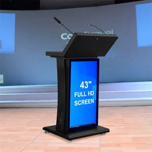 Digital Lectern Interactive Computer Conference Presenter’s Table With Speaker Microphone Smart Podium