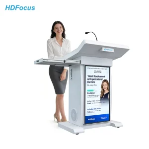 Digital Lectern Interactive Computer Conference Presenter’s Table With Speaker Microphone Smart Podium