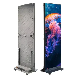 Digital Signage Display P2.5 Portable Foldable Led Poster Totem Display Indoor Digital Folding Led Screens Banner Video Wall