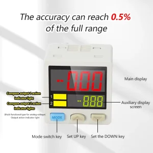 Digital Vacuum Pressure Sensor Switch Fittings Plastic High Precision LCD Display Real-time Monitoring Agentic Physical AI