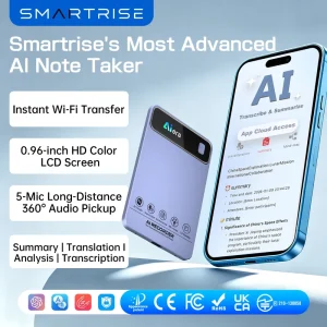 Digital Voice Recorder MP3 Transcription and Summary 152 Languages Translation 64GB 52 Hours Meeting Recording
