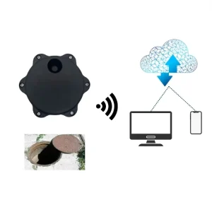 Dingtek DC413 Smart IoT Wireless 4G LTE Manhole ABS Full Alarm Detection Cloud Monitoring Ultrasonic Low Price Level Sensor