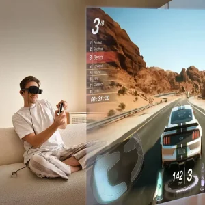 Display 120hz 4k HD Immersive 3D Virtual Reality AR VR Headset Smart Glasses for Phone PC Games Video Display Movies Massager
