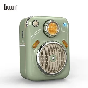 Divoom B Beetles FM II Cute Green Mini Portable for Bluetooth Wireless Radio Speaker with RGB LED Lighting Girls Birthday