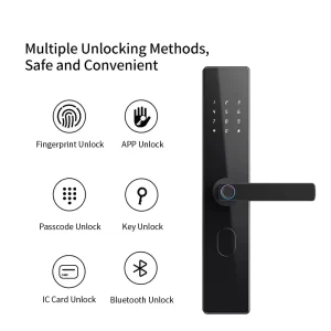 Diyu F10 Smart Security Digital Lock Tuya Cloud App Fingerprint Password Card Key Wi Fi Steel Aluminum Wood Grade C