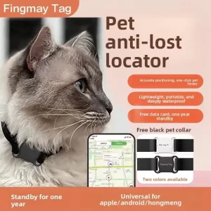 Dog Cat GPS Anti Lost Tracker Smart Pet Collar Bluetooth Waterproof Real-Time Location Finder 1-Year Battery Life Outdoor