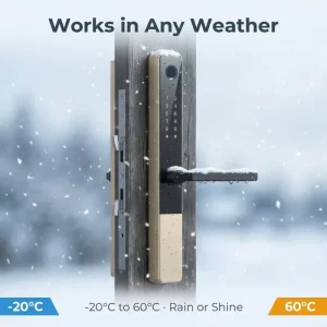 Door Digital Fingerprint Aluminium Alloy Waterproof Keyless Emergency Charging Lock