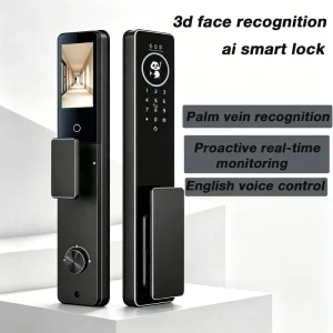 Door Lock 3D Face Palm Vein Fingerprint WiFi App Remote Unlock Video Intercom Smart Door Lock for Home Apartment