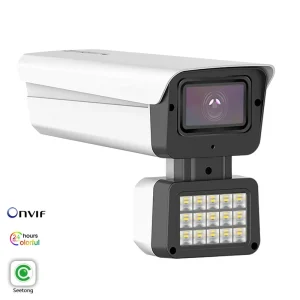 Dual Leds CMOS Full Color Night Vision Bullet Camera 4MP Built-In Microphone Outdoor Waterproof IP66 Security Camera NVR Home