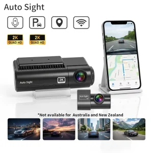 Dual Lens 2K Dashcam with GPS WiFi 4G Remote Monitoring & Car Plate Recognition Front & Near View