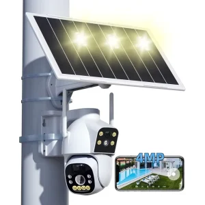 Dual Lens Outdoor Memory Card Motion Detection Solar Panel Energy Low Power Wifi Security Network PTZ Solar Camera