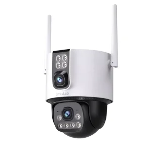Dual Lens PTZ Camera W315 with 2.7K Resolution CMOS Sensor Cloud NVR Memory Card Support AI Scene Recognition