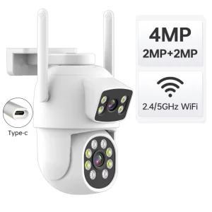 Dual Lens Wifi Camera Wide Two Way Audio Human Motion Tracking Detection Cctv Camera Wireless With Cloud Storage