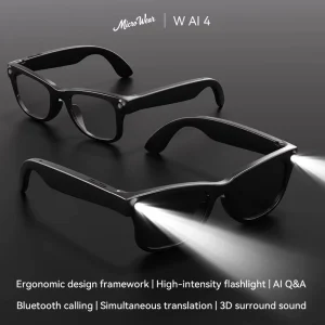 Dual Listening Audio Fashion UV Protection Waterproof Smart Glasses with Anti Blue Light